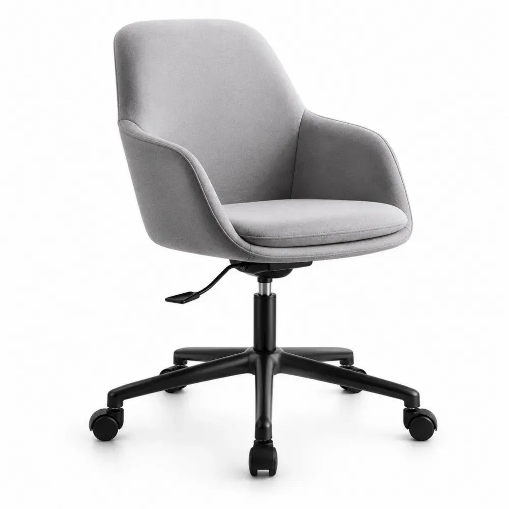 Bürostuhl Drehstuhl höhenverstellbar mit Armlehnen Polyesterbezug Grau Schwarz 60 x 62 x 86 bis 96 cm
