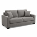 2-Sitzer Sofa mit Armlehnen und 2 Zierkissen Polyester Webstoff Kiefernholz rechteckig Grau Schwarz 165 x 88 x 85 cm