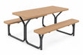 Picknicktisch mit 2 Bänken 180 x 150 x 74 cm HDPE Kunststoff pulverbeschichteter Stahl Braun Schwarz