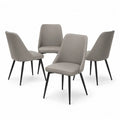 Esszimmerstühle 4er Set Polsterstühle PU Kunstleder Stahl rechteckig Taupegrau Schwarz 46 x 57 x 86 cm