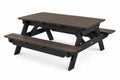 Picknicktisch mit 2 integrierten Bänken 180 x 150 x 75 cm aus HDPE Polywood rechteckig Braun Schwarz