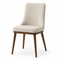 Esszimmerstuhl Küchenstuhl 52 x 61 x 89 cm Polyester Bouclé Kautschukholz rechteckig Beige Braun
