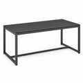Rechteckiger Gartentisch 200 x 100 x 74 cm aus pulverbeschichtetem Aluminium mit Lamellentischplatte Schwarz